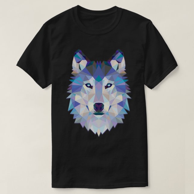 Camiseta Lobo poligonal  (Diseño del anverso)