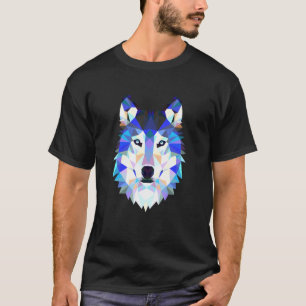 Camiseta Lobo poligonal geométrico Husky