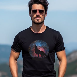 Camiseta Lobo que grita en galaxia