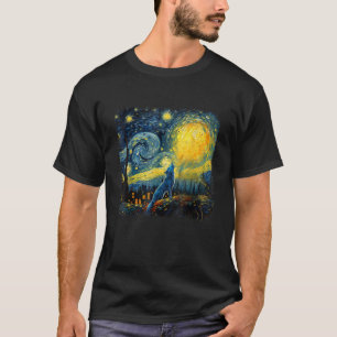 Camiseta Lobo que mira las estrellas Artístico Van Gogh Est