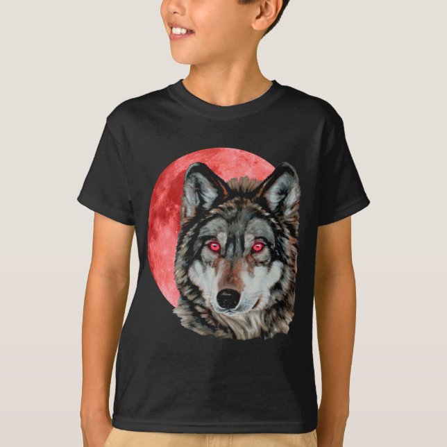 Camiseta Lobo rojo de la luna (Anverso)