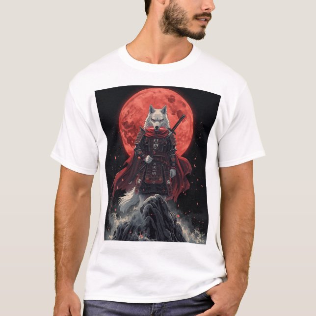 Camiseta Lobo Ronin de Luna Carmesí (Anverso)
