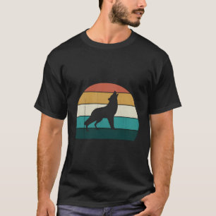 Camiseta Lobo salvaje retro de bobalicón gris de la puesta 