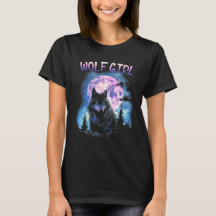 Camiseta Lobo Silencioso Bajo El Gráfico De La Montaña De L