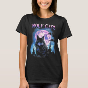 Camiseta Lobo Silencioso Bajo El Gráfico De La Montaña De L