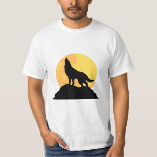 Camiseta Lobo Silhouette bajo la luna llena