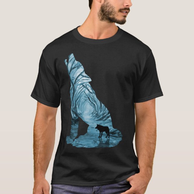 Camiseta Lobo silvestre - Turquesa (Anverso)