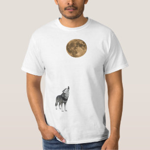 Camiseta Lobo Solitario Aullando en Arte de Vida Silvestre 
