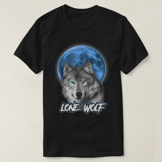 Camiseta Lobo solitario aullando en regalo divertido de lun (Diseño del anverso)