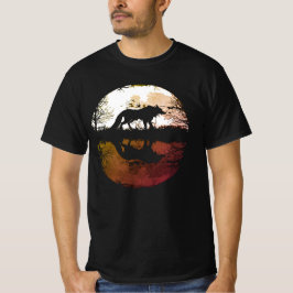 Camiseta Lobo solitario bajo la luna llena