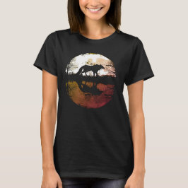 Camiseta Lobo solitario bajo la luna llena