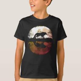 Camiseta Lobo solitario bajo la luna llena