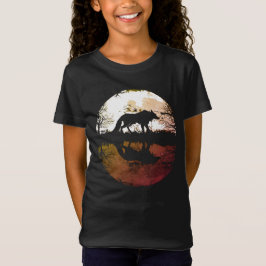 Camiseta Lobo solitario bajo la luna llena