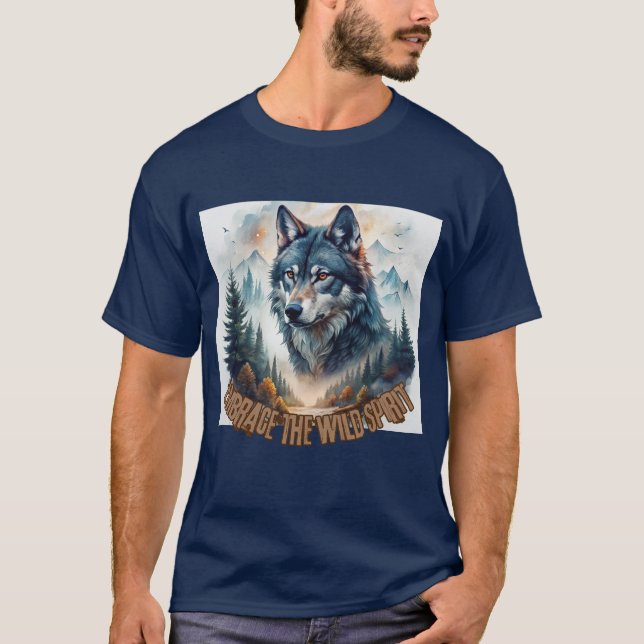 Camiseta Lobo solitario en los picos (Anverso)