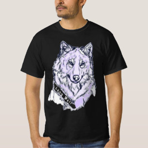 Camiseta Lobo Solitario Gráfico Púrpura Amatista