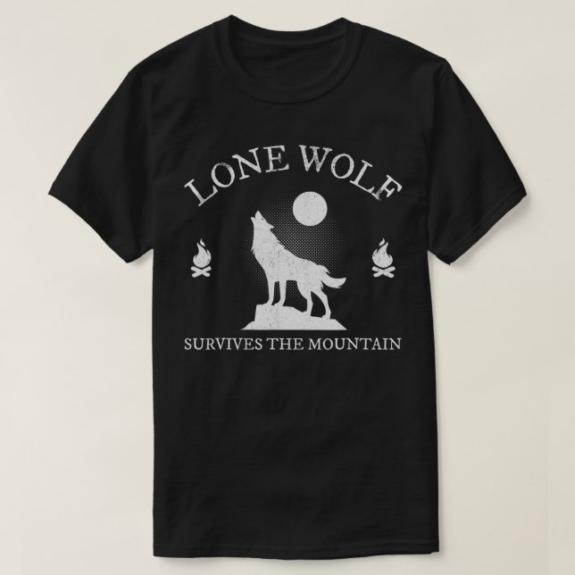 Camiseta Lobo solitario sobrevive a la silueta de los lobos (Diseño del anverso)