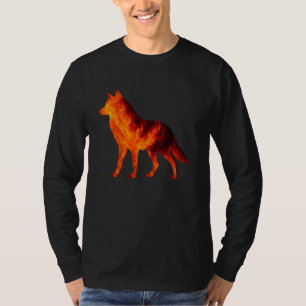 Camiseta Lobo Solitario Sobrevive al Arte de Silueta de Lla