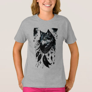 Camiseta lobo, soñador, amuleto, talismán, protección,