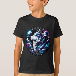 Camiseta Lobo Sueño Celestial Noche Aullando Luna Divertido