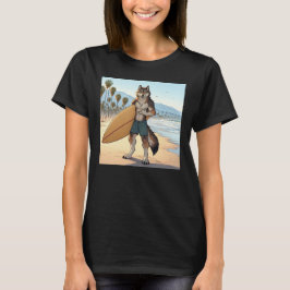 Camiseta Lobo surfista  