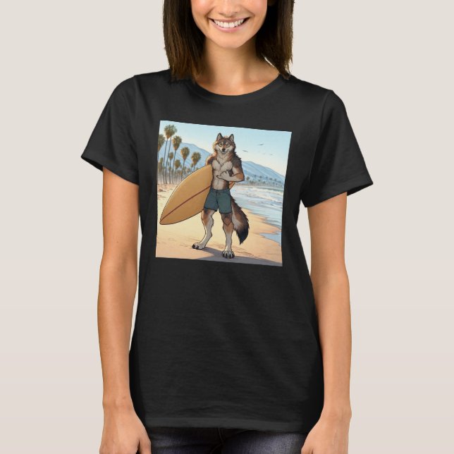 Camiseta Lobo surfista   (Anverso)