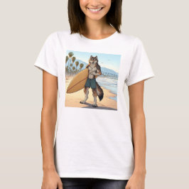 Camiseta Lobo surfista  
