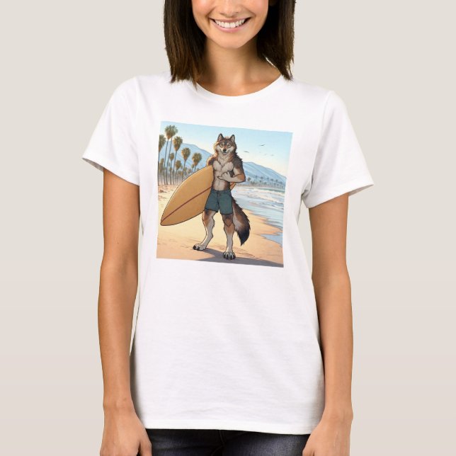 Camiseta Lobo surfista   (Anverso)