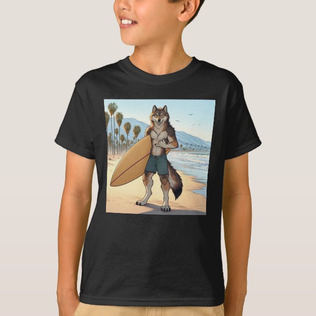 Camiseta Lobo surfista   (Anverso)