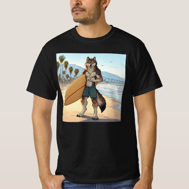 Camiseta Lobo surfista (Anverso)