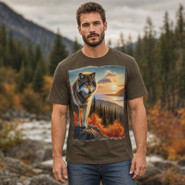 Camiseta Lobo Timber Alaskan de Otoño Hombre (Subido por el creador)