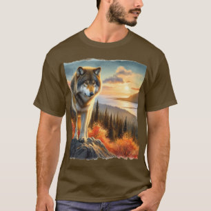 Camiseta Lobo Timber Alaskan de Otoño Hombre