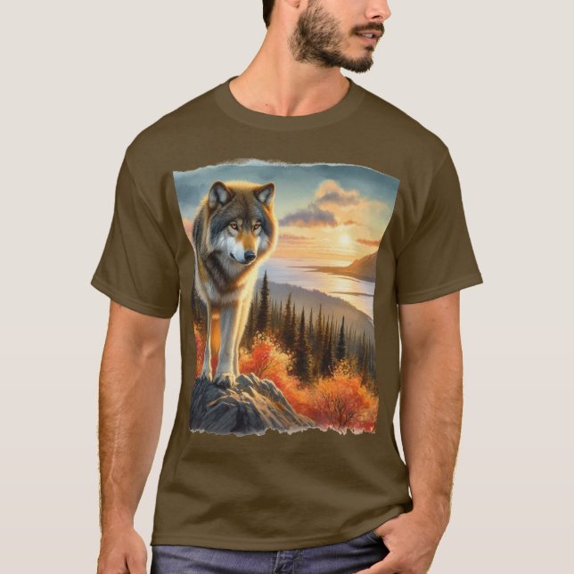 Camiseta Lobo Timber Alaskan de Otoño Hombre (Anverso)