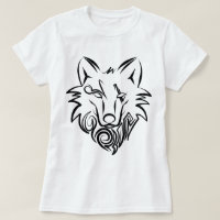 Lobo tribal blanco y negro