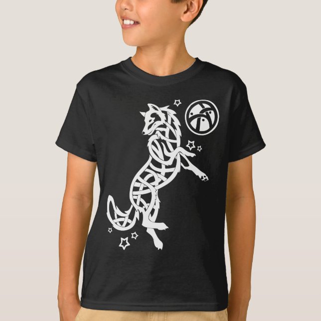 Camiseta Lobo tribal céltico blanco (Anverso)