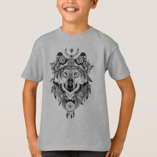 Camiseta Lobo tribal indio