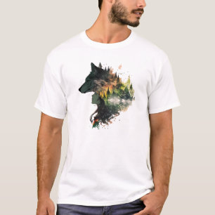Camiseta lobo y chica indio