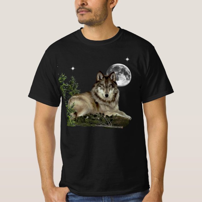 Camiseta lobo y luna (Anverso)