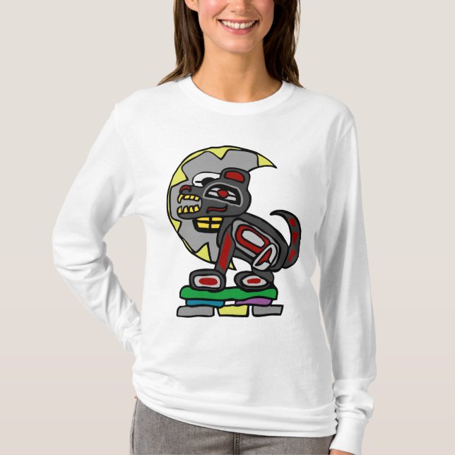 Camiseta Lobo y luna del Haida (Anverso)