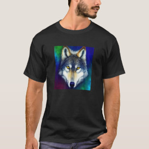 Camiseta Lobos artísticos de acuarela de lobo