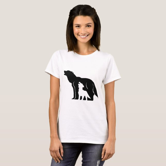 Camiseta Lobos blancos y negros (Anverso completo)