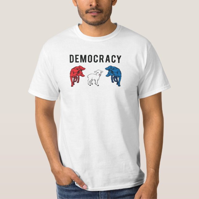 Camiseta Lobos de la democracia dos y un cordero (Anverso)