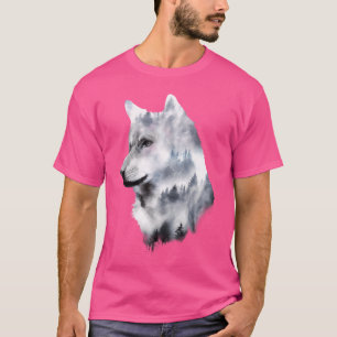 Camiseta Lobos de lobo de doble exposición Lover Artsy Wil