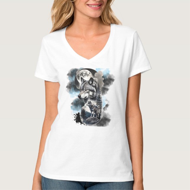 Camiseta Lobos de luna oscura (Anverso)