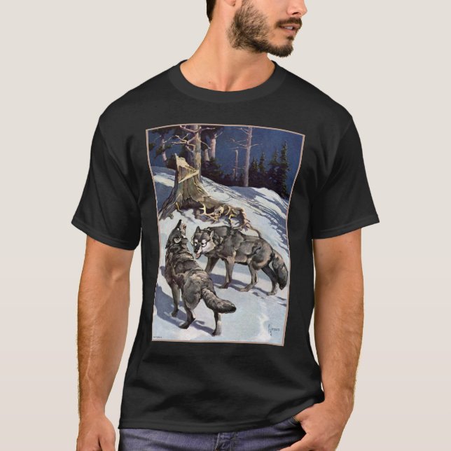 Camiseta Lobos del invierno (ropa oscura) (Anverso)