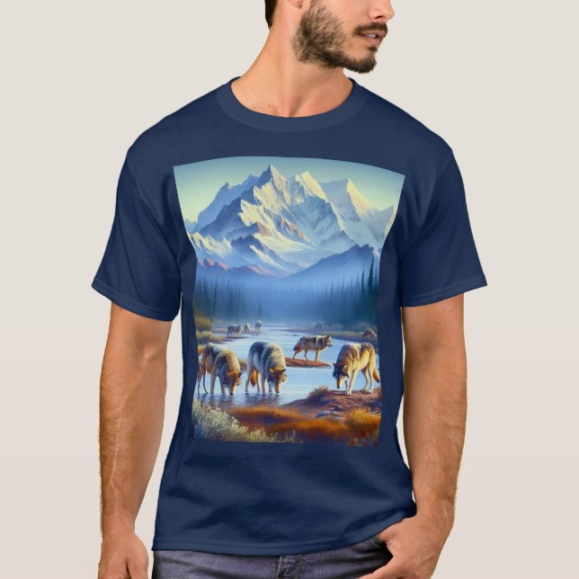 Camiseta Lobos en el Parque Nacional Denali  (Anverso)