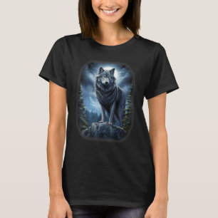 Camiseta Lobos en la colina por la luna y la fantasía del U