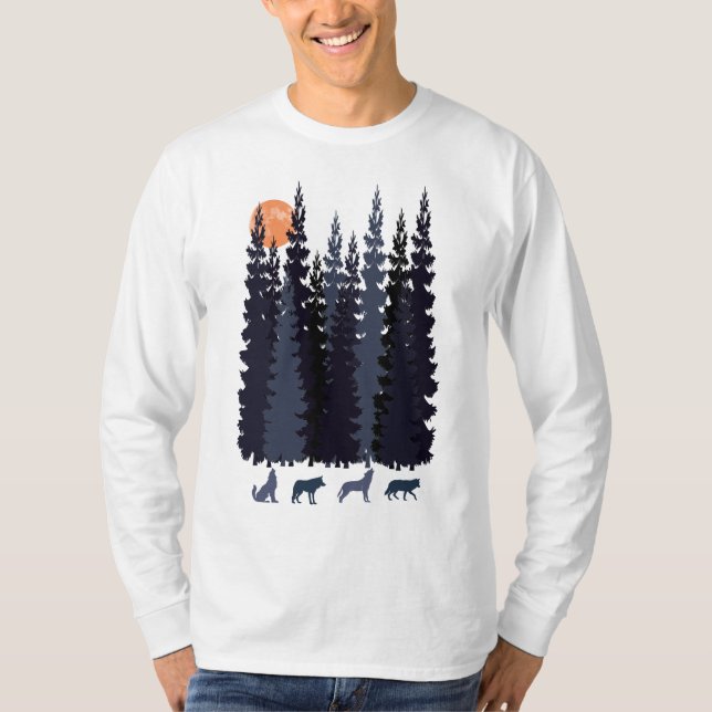 Camiseta lobos en la selva (Anverso)