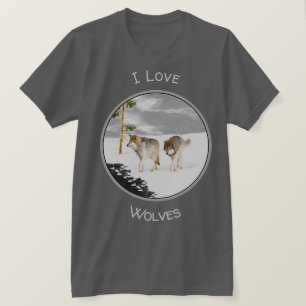 Camiseta Lobos en pintura de nieve - Arte de vida salvaje o