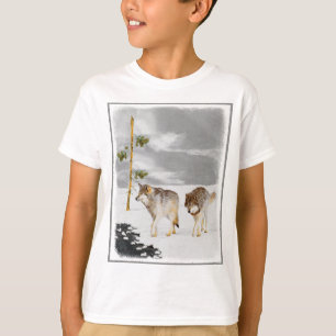 Camiseta Lobos en pintura de nieve - Arte de vida salvaje o