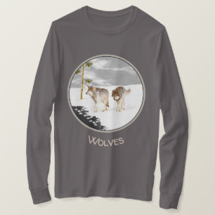 Camiseta Lobos en pintura de nieve - Arte de vida salvaje o